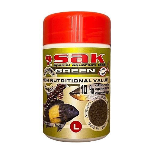 Sak 55 szemcsés eleség nagy szemű garnéla táp 100 ml (spirulinás)